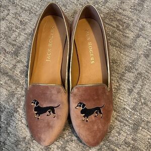 New Jack Rogers Dachshund Loafer Style Flats Velvet - Size 6.5